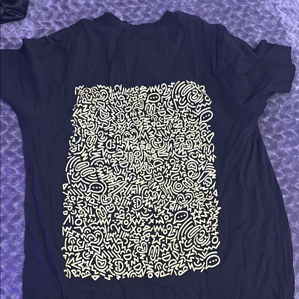 Graphic Black T-Shirt with Abstract Design